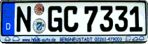 KFZ-Schild N GC 346