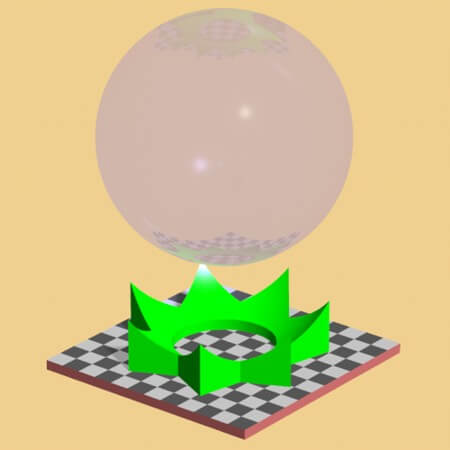 Standfuß mit Glaskugel